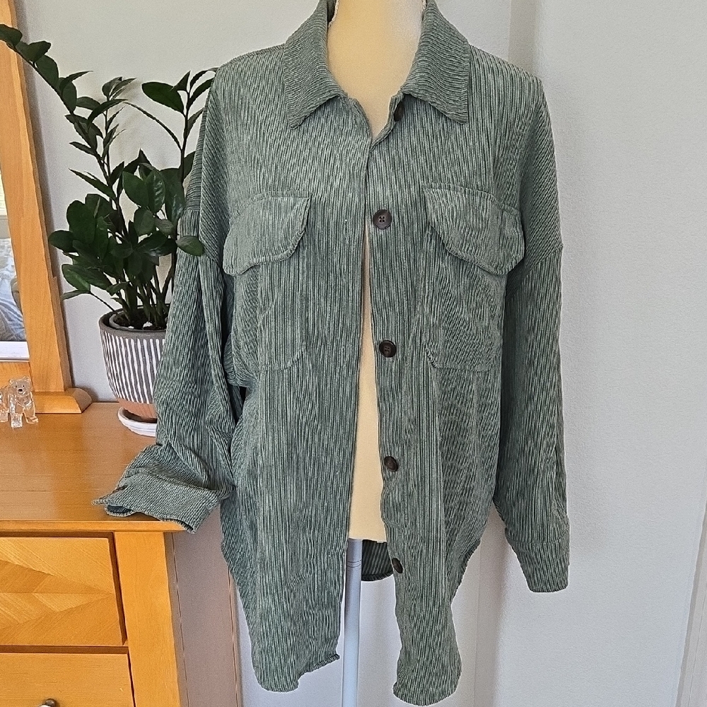 Ci Sono Textured Green Utility Jacket
